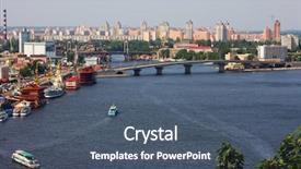  Presentation with ukraine - PPT layouts consisting of dnipr - kyiv capital of ukraine background and a  colored foreground