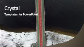  Presentation with bridge over troubled water - PPT layouts consisting of dnipro - aerial view of bridge background and a  colored foreground