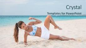  Presentation with physical fitness - Presentation design enhanced with do a side plank crunch background and a light blue colored foreground
