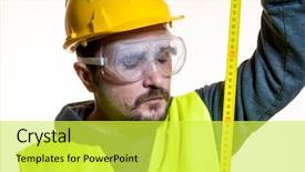  Presentation with start construction - Presentation theme enhanced with do a work without knowledge background and a  colored foreground