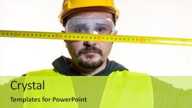  Presentation with measurement - Colorful theme enhanced with do a work without knowledge backdrop and a yellow colored foreground