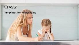  Presentation with sad child - Amazing PPT layouts having do homework sad girl mother backdrop and a light gray colored foreground