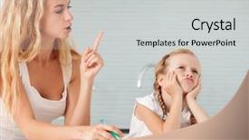  Presentation with sad child - Audience pleasing PPT layouts consisting of do homework sad girl mother backdrop and a light gray colored foreground