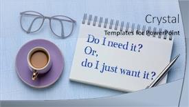  Presentation with consumerism - Beautiful presentation theme featuring do-i-need backdrop and a light blue colored foreground