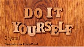  Presentation with wood - Slides with do-it-yourself-text background and a red colored foreground