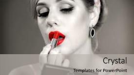  Presentation with sexy girl - Beautiful theme featuring do makeup makeup with red backdrop and a light gray colored foreground