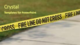  Presentation with cross fire - Beautiful presentation theme featuring do not cross yellow caution backdrop and a tawny brown colored foreground