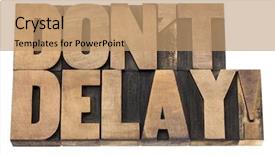  Presentation with procrastination - Cool new slide deck with do not delay exclamation - procrastination backdrop and a coral colored foreground