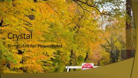  Presentation with road yellow - Audience pleasing theme consisting of do not enter traffic sign backdrop and a gold colored foreground