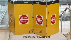  Presentation with safety first - Presentation theme consisting of do-not-enter background and a gold colored foreground