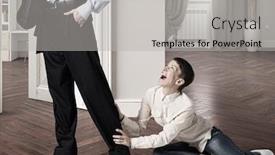  Presentation with leave - PPT theme with do not leave me alone mixed media background and a light gray colored foreground