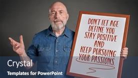  Presentation with whiteboard - Slide set having do-not-let-age-define background and a ocean colored foreground