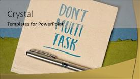  Presentation with personal development - Cool new slides with do-not-multitask-efficiency-advice backdrop and a lemonade colored foreground