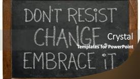  Presentation with motivational - Presentation consisting of do-not-resist-change-embrace background and a dark gray colored foreground