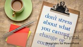  Presentation with business change - Beautiful theme featuring do-not-stress backdrop and a coral colored foreground