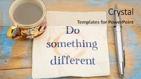  Presentation with math numbers of different fonts - Audience pleasing theme consisting of do something different advice - handwriting backdrop and a lemonade colored foreground