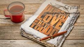  Presentation with motivational - Slide deck consisting of do-what-you-love-love background and a coral colored foreground