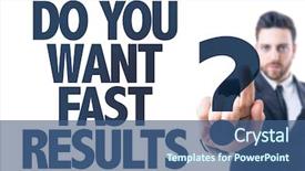  Presentation with 3d man business leader - Slide set enhanced with do you want fast results background and a ocean colored foreground