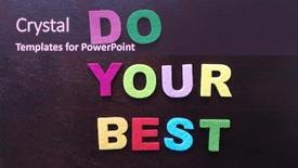  Presentation with best of luck - Amazing PPT layouts having do your best in colorful backdrop and a tawny brown colored foreground