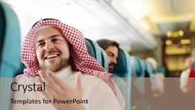  Presentation with middle east - Cool new presentation theme with doa - arabic businessman in the middle backdrop and a coral colored foreground