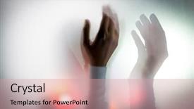  Presentation with woman muslim - Beautiful PPT theme featuring doa - muslim woman hands up backdrop and a  colored foreground