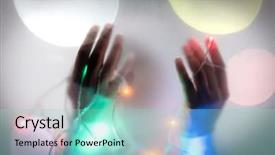  Presentation with woman muslim - PPT theme featuring doa - muslim woman hands up background and a seafoam green colored foreground