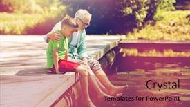  Presentation with communication family - Amazing PPT theme having dock - family generation communication and people backdrop and a  colored foreground