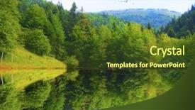  Presentation with lake dock - Colorful slide set enhanced with dock - lake in the forest backdrop and a tawny brown colored foreground