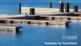  Presentation with dock - PPT theme enhanced with dock at the yacht club on a sunny day background and a ocean colored foreground
