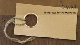  Presentation with information - Presentation theme enhanced with docket information - label on the wooden background background and a coral colored foreground