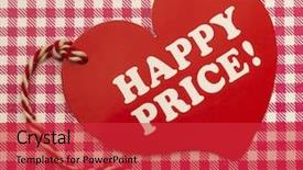  Presentation with title - Presentation design consisting of docket information - label with happy price title background and a red colored foreground