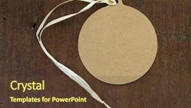  Presentation with information - Beautiful slides featuring docket information - oval tag over wooden background backdrop and a tawny brown colored foreground