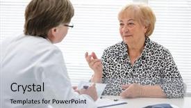  Presentation with complaints - Cool new presentation design with doctor about her health complaint backdrop and a light gray colored foreground