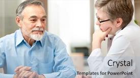  Presentation with complaints - Audience pleasing presentation theme consisting of doctor about his health complaint backdrop and a light blue colored foreground