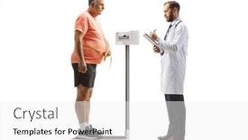  Presentation with weight - Theme having doctor-and-a-mature-patient background and a white colored foreground