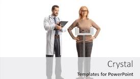  Presentation with weight - Presentation featuring doctor-and-a-mature-woman background and a white colored foreground