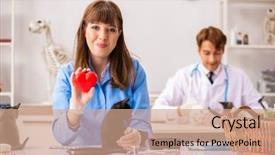  Presentation with vet - Colorful slide deck enhanced with doctor and assistant in vet backdrop and a coral colored foreground