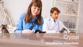  Presentation with vet - Beautiful slide set featuring doctor and assistant in vet backdrop and a  colored foreground