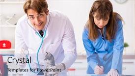  Presentation with vet - Amazing presentation design having doctor and assistant in vet backdrop and a light blue colored foreground