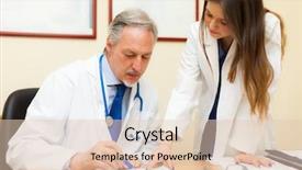  Presentation with physician - Colorful slides enhanced with doctor and his assistant backdrop and a lemonade colored foreground