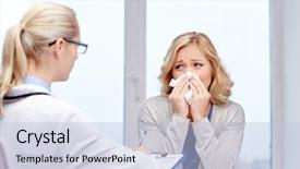  Presentation with clinic - Cool new PPT layouts with doctor and ill woman patient backdrop and a lemonade colored foreground