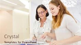  Presentation with medical assistant - Colorful theme enhanced with doctor-and-medical-assistant-scheduling backdrop and a lemonade colored foreground