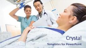  Presentation with male nurse - PPT theme consisting of doctor and nurse preparing patient background and a sky blue colored foreground