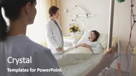 Presentation with nurse and patient - Beautiful PPT theme featuring doctor and nurse with female backdrop and a gray colored foreground