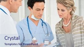  Presentation with doctor and patient medical consultation - Amazing presentation having health complciations - doctor and nurse with medical backdrop and a lemonade colored foreground