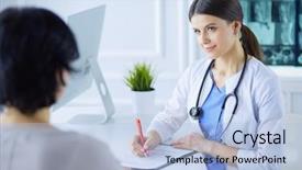  Presentation with consulting - Amazing presentation having patient discussing medical proble backdrop and a light blue colored foreground