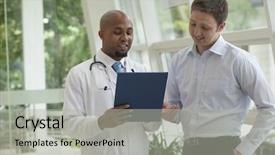  Presentation with doctor and patient medical consultation - Slides enhanced with alley in the alexander garden at night background and a wine colored foreground