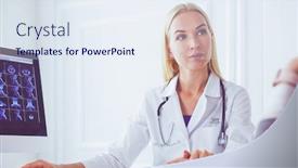  Presentation with patient care - Slide deck with doctor-and-patient-discussing-something background and a sky blue colored foreground