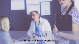  Presentation with patient care - Colorful slide deck enhanced with doctor-and-patient-discussing-something backdrop and a light blue colored foreground