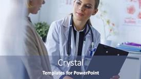  Presentation with patient care - Slide set enhanced with doctor-and-patient-discussing-something background and a ocean colored foreground